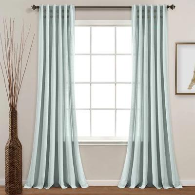 84"x40" Linen Button Pinched Pleat Light Filtering Window Curtain Panel - Lush Décor 7 84"x40" Linen Button Pinched Pleat Light Filtering Window Curtain Panel - Lush Décor - Image 5