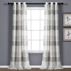 Set Of 2 38"x84" Textured Stripe Grommet Sheer Window Curtain Panels - Lush Décor 15 Set Of 2 38"x84" Textured Stripe Grommet Sheer Window Curtain Panels - Lush Décor -Lush Décor GUEST 69b4fb56 65f6 4dba b2ce fae7ee065ee0