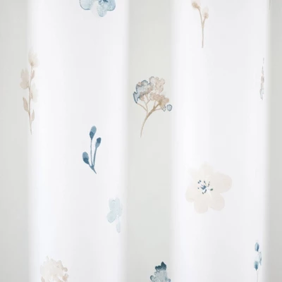 72"x72" Livia Flora Silver-Infused Antimicrobial Shower Curtain Neutral/Blue - Lush Décor 5 72"x72" Livia Flora Silver-Infused Antimicrobial Shower Curtain Neutral/Blue - Lush Décor - Image 3