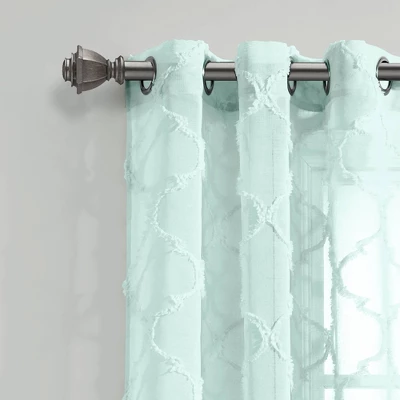 Set Of 2 Avon Trellis Grommet Sheer Window Curtain Panels - Lush Décor 3 Set Of 2 Avon Trellis Grommet Sheer Window Curtain Panels - Lush Décor