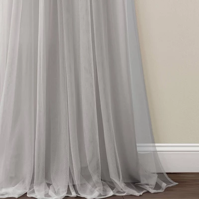 Set Of 2 (84"x40") Tulle Skirt Solid Window Curtain Panels - Lush Décor 5 Set Of 2 (84"x40") Tulle Skirt Solid Window Curtain Panels - Lush Décor - Image 3
