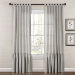 84"x40" Farmhouse Faux Linen Tab Top Window Curtain Panel - Lush Décor -Lush Décor GUEST 6aba3e4c a964 4ff1 b37a 112a5e6500f5