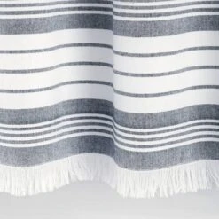 Nantucket Yarn Dyed Cotton Tassel Fringe Shower Curtain - Lush Décor -Lush Décor GUEST 6d908901 137d 490b 9100 100210e4b03e