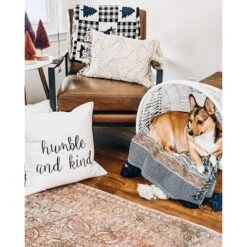 20"x20" Oversize 'Humble And Kind' Family-Friendly Square Throw Pillow Cover White - Lush Décor -Lush Décor GUEST 6def4237 2bc7 484e 8054 ef9e8abb999d