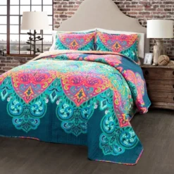 Boho Chic Quilt Set Turquoise/Navy - Lush Décor -Lush Décor GUEST 6e02bf26 7203 44a4 8521 5f83e7325e96