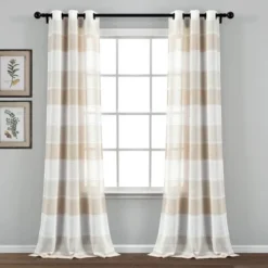 Set Of 2 38"x84" Textured Stripe Grommet Sheer Window Curtain Panels - Lush Décor 14 Set Of 2 38"x84" Textured Stripe Grommet Sheer Window Curtain Panels - Lush Décor -Lush Décor GUEST 6e3efb5c 1331 4552 8271 5842536f83c5