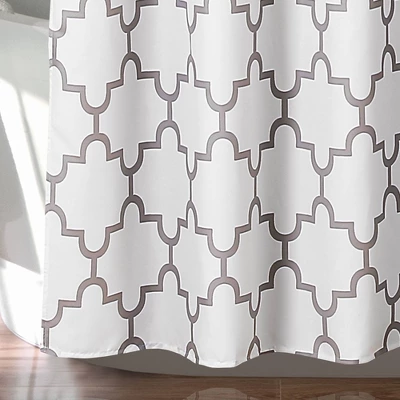 Geometric Shower Curtain Gray - Lush Décor 5 Geometric Shower Curtain Gray - Lush Décor - Image 3