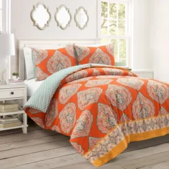 3pc Harley Cotton Duvet Cover Set Tangerine - Lush Décor -Lush Décor GUEST 6ec1db32 5fd6 4d11 92b6 1a1d97d54ff8