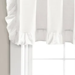 52"x18" Linen Ruffle Window Valance White - Lush Décor -Lush Décor GUEST 6f1a5e05 43dd 4c17 af0e 767c26d53822