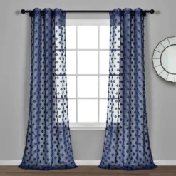 Set Of 2 (84"x38") Textured Dot Grommet Sheer Window Curtain Panels - Lush Décor 16 Set Of 2 (84"x38") Textured Dot Grommet Sheer Window Curtain Panels - Lush Décor -Lush Décor GUEST 70ca86b8 bb8b 4f45 ae65 b549321a6a66