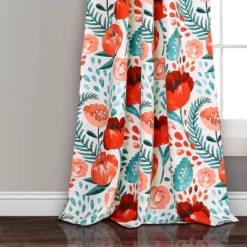 Set Of 2 Poppy Garden Light Filtering Window Curtain Panels - Lush Décor 8 Set Of 2 Poppy Garden Light Filtering Window Curtain Panels - Lush Décor -Lush Décor GUEST 70eccfaf 881c 4a87 a931 bd0e43899477