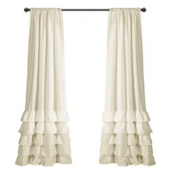 Set Of 2 Allison Ruffle Rod Pocket Light Filtering Window Curtain Panels - Lush Décor 9 Set Of 2 Allison Ruffle Rod Pocket Light Filtering Window Curtain Panels - Lush Décor -Lush Décor GUEST 71296c4e 1fd5 4dbe b31e 663762e9c008