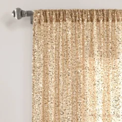 52"x84" Ballgown Glam Sparkle Sequins Window Curtain Panel - Lush Décor