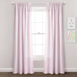 Kids' Rainbow Sheer Rod Pocket With Lining Single Window Curtain Panel Rainbow/White - Lush Décor -Lush Décor GUEST 73c4d1be 6fe0 4b42 9289 a31ba8242a03
