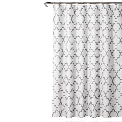 Geometric Shower Curtain Gray - Lush Décor 6 Geometric Shower Curtain Gray - Lush Décor - Image 4