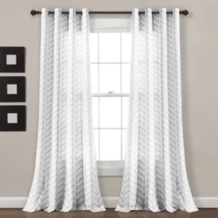 Set Of 2 (84"x52") Calia Chevron Geo Window Curtain Panels - Lush Décor -Lush Décor GUEST 76b9a70c 663b 465a b06a 21dba6c5b1a1