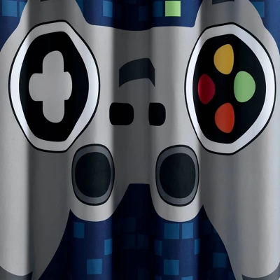 72"x72" Single Kids' Video Games Shower Curtain Navy - Lush Décor 4 72"x72" Single Kids' Video Games Shower Curtain Navy - Lush Décor - Image 2