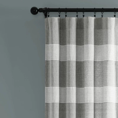 Set Of 2 Farmhouse Tucker Stripe Yarn Dyed Cotton Knotted Tassel Light Filtering Window Curtain Panels - Lush Décor 3 Set Of 2 Farmhouse Tucker Stripe Yarn Dyed Cotton Knotted Tassel Light Filtering Window Curtain Panels - Lush Décor