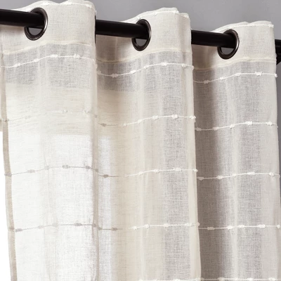 Set Of 2 Farmhouse Texture Grommet Sheer Window Curtain Panels - Lush Décor 6 Set Of 2 Farmhouse Texture Grommet Sheer Window Curtain Panels - Lush Décor - Image 4