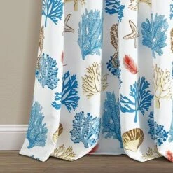 Set Of 2 (84"x52") Coastal Reef Feather Light Filtering Grommet Window Curtain Panels Blue - Lush Décor -Lush Décor GUEST 7dce4271 db8c 4808 b8cb 93122bd2f6b9