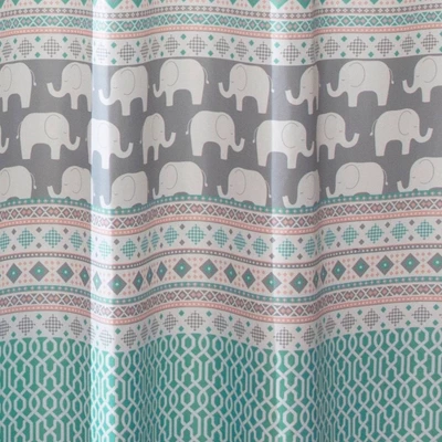 Elephant Striped Shower Curtain - Lush Décor 4 Elephant Striped Shower Curtain - Lush Décor - Image 2
