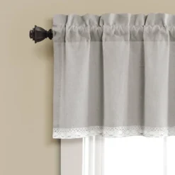 52"x18" Linen Lace Valance - Lush Décor