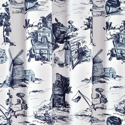 French Country Toile Single Shower Curtain - Lush Décor 4 French Country Toile Single Shower Curtain - Lush Décor - Image 2