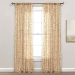 52"x84" Ballgown Glam Sparkle Sequins Window Curtain Panel - Lush Décor -Lush Décor GUEST 8300e126 dfd2 4688 ae28 b0c19b7b4a7a