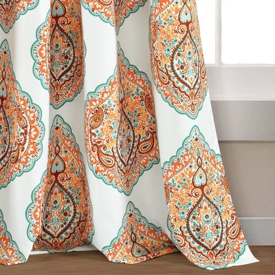 2pk 52"x84" Light Filtering Harley Curtain Panels Orange - Lush Décor 5 2pk 52"x84" Light Filtering Harley Curtain Panels Orange - Lush Décor - Image 3