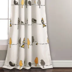 Set Of 2 Rowley Birds Light Filtering Window Curtain Panels - Lush Décor -Lush Décor GUEST 86788df1 33d8 4362 a77c e19676c56427