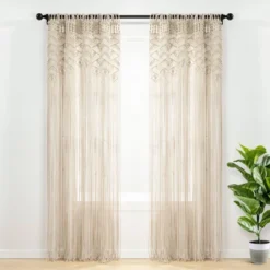 84"x40" Boho Macrame Leaf Cotton Window Curtain Panel - Lush Décor 18 84"x40" Boho Macrame Leaf Cotton Window Curtain Panel - Lush Décor -Lush Décor GUEST 87941eec faa7 446b a83d 26a01c7f8190
