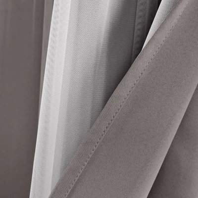 Set Of 2 Grommet Top Sheer Panels With Insulated Blackout Lining - Lush Décor 7 Set Of 2 Grommet Top Sheer Panels With Insulated Blackout Lining - Lush Décor - Image 5