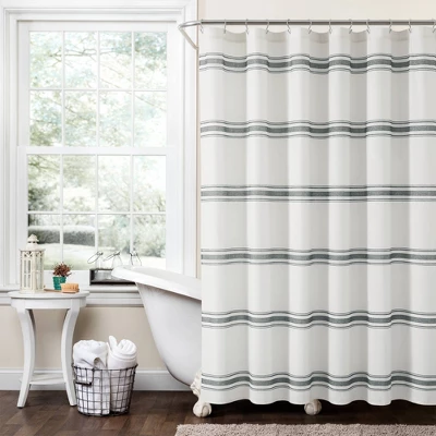 Farmhouse Striped Shower Curtain - Lush Décor 12 Farmhouse Striped Shower Curtain - Lush Décor - Image 10