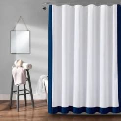 72"x72" Block Border Shower Curtain - Lush Décor -Lush Décor GUEST 8a75ab37 c3c5 4020 a777 7f50195d9e7f