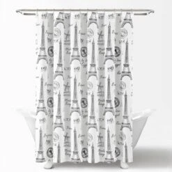 72"x72" Single Kids' Paris Bonjour Shower Curtain Black/White - Lush Décor 9 72"x72" Single Kids' Paris Bonjour Shower Curtain Black/White - Lush Décor -Lush Décor GUEST 8b96678e 4ff7 47d0 912d a83ca890861a