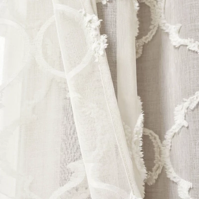 Set Of 2 Avon Trellis Grommet Sheer Window Curtain Panels - Lush Décor 8 Set Of 2 Avon Trellis Grommet Sheer Window Curtain Panels - Lush Décor - Image 6