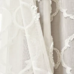 2pk 38"x95" Sheer Avon Trellis Curtain Panels Beige - Lush Décor -Lush Décor GUEST 8f240a7c ce1f 4b41 92b7 996112a8a5b5