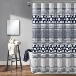 Elephant Striped Shower Curtain - Lush Décor 12 Elephant Striped Shower Curtain - Lush Décor -Lush Décor GUEST 8f94cd6d 471e 4fc1 9862 da5c240ed710