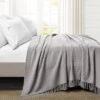 Full Queen Waffle Cotton Knit Throw Blanket - Lush Décor -Lush Décor GUEST 9096c639 3032 4ed7 b3b8 6d9d2f3c3fb8