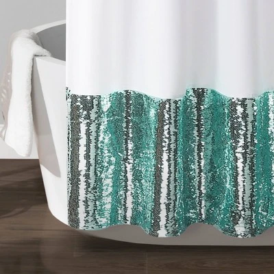 Mermaid Sequins Spa Shower Curtain - Lush Décor 4 Mermaid Sequins Spa Shower Curtain - Lush Décor - Image 2