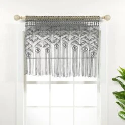 30"x40" Boho Macrame Leaf Cotton Kitchen Curtain Valance - Lush Décor 15 30"x40" Boho Macrame Leaf Cotton Kitchen Curtain Valance - Lush Décor -Lush Décor GUEST 95913e84 b1bc 4277 8d7a 0a232d8434d2