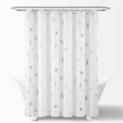 72"x72" Livia Flora Silver-Infused Antimicrobial Shower Curtain Neutral/Blue - Lush Décor 9 72"x72" Livia Flora Silver-Infused Antimicrobial Shower Curtain Neutral/Blue - Lush Décor -Lush Décor GUEST 9739fb20 b81c 4bb3 b80d 9539d1450527