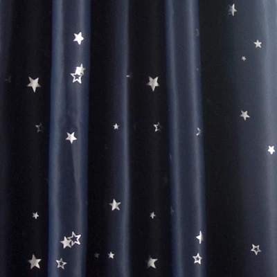 2pk 52"x84" Room Darkening Star Curtain Panels Navy - Lush Décor 4 2pk 52"x84" Room Darkening Star Curtain Panels Navy - Lush Décor - Image 2