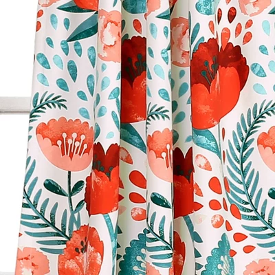 Set Of 2 Poppy Garden Light Filtering Window Curtain Panels - Lush Décor 4 Set Of 2 Poppy Garden Light Filtering Window Curtain Panels - Lush Décor - Image 2
