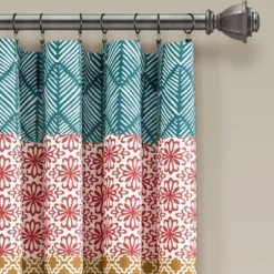 Set Of 2 Bohemian Striped Light Filtering Window Curtain Panels - Lush Décor