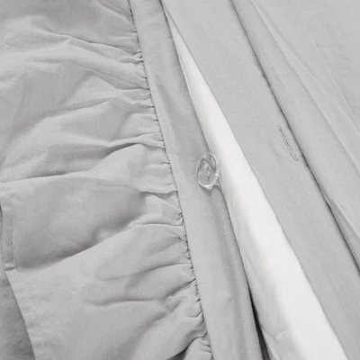 Lush Decor 3pc King Reyna 100% Cotton Duvet Cover Set Light Gray 8 Lush Decor 3pc King Reyna 100% Cotton Duvet Cover Set Light Gray - Image 6