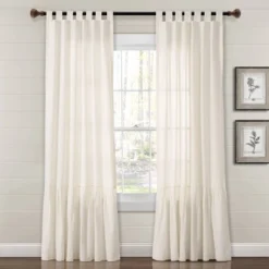 84"x40" Farmhouse Faux Linen Tab Top Window Curtain Panel - Lush Décor -Lush Décor GUEST 9d194b46 a9f1 42af bcef 7522dcba7ecb