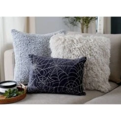 13"x18" Spiderweb All Over Halloween Lumbar Throw Pillow Black - Lush Décor -Lush Décor GUEST 9f3293f6 434f 4109 b21f 70fc8e8e027a
