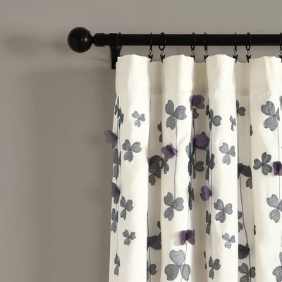 Flower Drops Light Filtering Window Curtain Panel - Lush Décor 3 Flower Drops Light Filtering Window Curtain Panel - Lush Décor