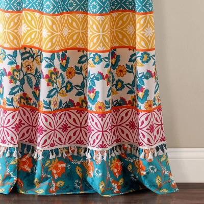 2pk 42"x84" Light Filtering Emily Boho Stripe Curtain Panels Turquoise Blue - Lush Décor 6 2pk 42"x84" Light Filtering Emily Boho Stripe Curtain Panels Turquoise Blue - Lush Décor - Image 4